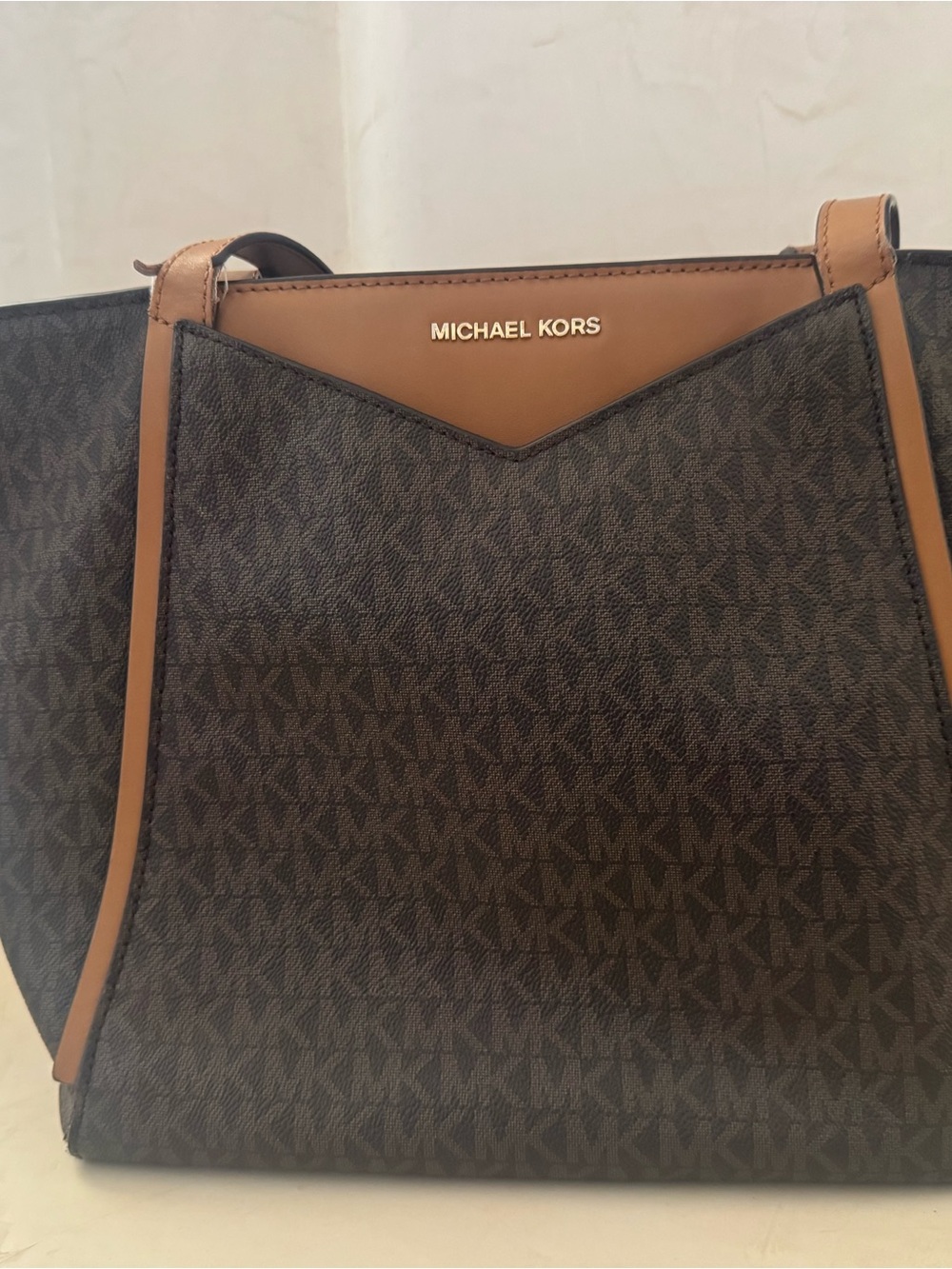 Michael Kors Brown & Tan Logo Messenger Bag